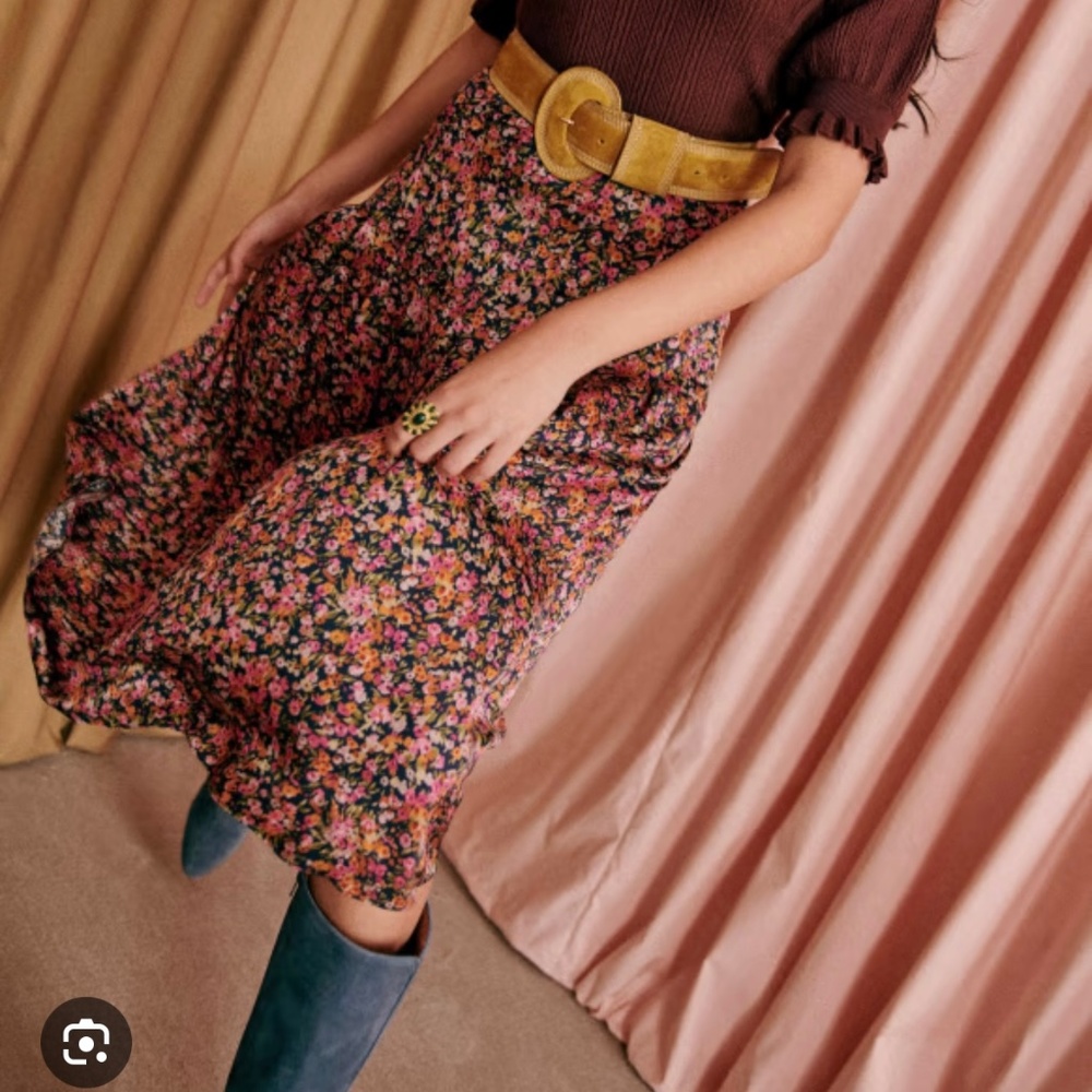 Sezane Midi Floral Skirt